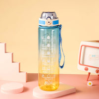 1L Transparent Gradient Space Cup Large Capacity Sports Water Bottle