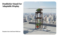Tall Wooden Flower Stand Sturdy Wood Construction Unrestricted Standing Pot Riser Floor-Standing Versatile for Living Room