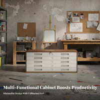 Flat document Cabinet utilitarian Design Multi-Drawer Unit robust Construction Office Furniture for Architects, Designers, Study Room, Bedroom, Under Desk