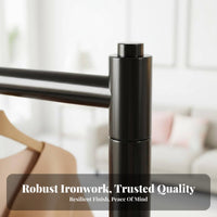Rolling Clothes Rack with Shelf Floor-Standing Clothing Stand Easy Assembly sturdyDuty for Homeowners, Renters, Entryway, Closet