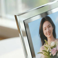 Photo Frame, Picture Frame, Gift, Glass, 6-Inch, Silver, Rectangular, Vertical & Horizontal Use, 10.1×15.2cm, Stylish, Luxurious