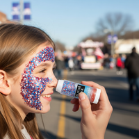 Mysense Red White Blue Body Glitter Stick for Independence Day Memorial Day Veterans Day