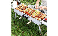 Folding Barbecue Grill Thickened Folding Grilling Unit Accessory Trays Outdoor Cooking Gear