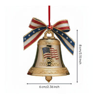 Long-Lasting USA 250th Anniversary Ornament Lightweight USA 250th Anniversary Bell Ornament Collectors Gift 2D Flat Acrylic Bell Hanging Ornament Fade Resistant for History Buffs, Car Interior