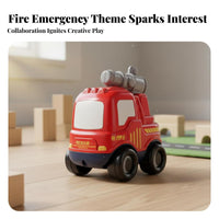 No Battery Needed Pull-Back Fire Truck Safe Materials Friction Powered Toy Cars Creative Gift for Girls, Kindergarten, Indoor Play, Playroom