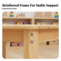 Multifunctional Solid Wood Kids Table and Chair Set Rounded Corners Kindergarten Reading and Craft Table Formaldehyde-without children's Rectangular Study Desk Sturdy Construction for Toddlers, Preschoolers, Parents, Daycare Center, Crafts, Nursery