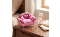 Sofa Jewelry Box Decorative Miniature Sofa Jewelry Box Compact for Teens, Vanity