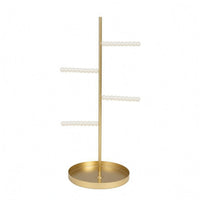 Gold-Tone Earring Display Stand Minimalist Earring Holder Stand Iron Circlet Display Holder Multiple Rods for Desktop