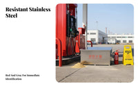 High Visibility Red Fire Sand Box Lidded Design Stainless Steel Fire Box Includes Shovel for Gas Station Personnel, Industrial Workers, Property Managers Plants, Factories, Warehouses, Construction Sites