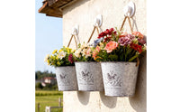 Bird Print Hanging Planter Easy to Hang Rustic Hanging Flower Pot Sturdy Garden Decor for Courtyard