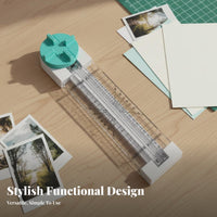 Precise Cutting 4-in-1 Paper Cutter Accurate Measurement Multi-Function Paper Trimmer Portable for Scrapbookers, Crafters, Card Making, Home