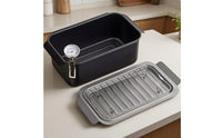 Rectangular Frying Pot Even Heating Deep Fryer Pot with Thermometer Cookware for Home Cooks, Apartment Cooking