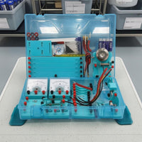 Transparent Blue Electricity Experiment Box Molded Compartments School Physics Laboratory Kit Hinged Lid Physics Experiment Kit Fitted Trays for Laboratory, Classroom