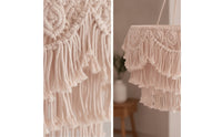 Boho Lamp Shade with Tassels Handwoven Macrame Lampshade Boho Lamp Shade Bohemian Cream-Beige for Decorators, Bedroom
