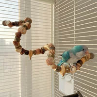 Natural Parrot Corn Cob Pineapple Chew Toy Climbing Perch Stand for Small Birds Cage Accessories