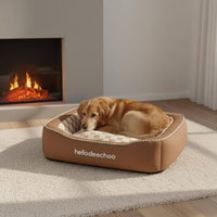Rectangular Dog Bed Warm Soft Dog Sofa High-Resilience Filling Bolster Pet Bed for Dogs, Cats, Winter