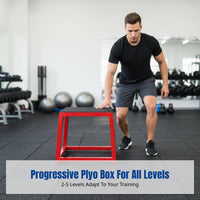 Multi-Functional Plyometric Jump Box, Gym Training Equipment, Adjustable Step Platform, Progressive Height Mat