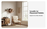 Solid Wood Construction Wall-Mounted Cat Furniture Set Includes Scratching Posts Wall Mounted Cat Climber Sturdy & Long-Lasting Kitty Adventure Zone Gym Space-Saving for Apartment Dwellers, Indoors, Indoor, Living Room, Bedroom