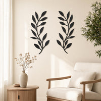 2 Pieces Metal Twining Stem Section Decorations Decorative Metal Wall Art Decor Simple Branch Wall Hangings for Entryway