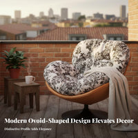 Retro Design & Appearance rotate ovoid Chair Plush Cushioning Indoor Furniture Ergonomic Design accent Seating gentle texture for Readers, Interior Decorators, Homeowners, Living Room, Balcony, Lounge Area, perusing corner