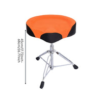 Saddle Drum Throne Padded Cushion Adjustable Drum Stool Double Braced Swivel Percussion Stool for Performing Artists, Stage Performance