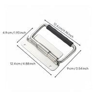 Stainless Steel Handle Heavy Duty Surface Mount Pull Handle Rubber Grip for Cabinet, Drawer