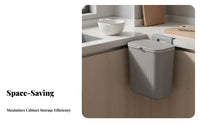 Wall Mounted Trash Can Space Saving Hanging Trash Can Hanging Cabinet Garbage Bin Easy Installation Sliding Lid Waste Bin