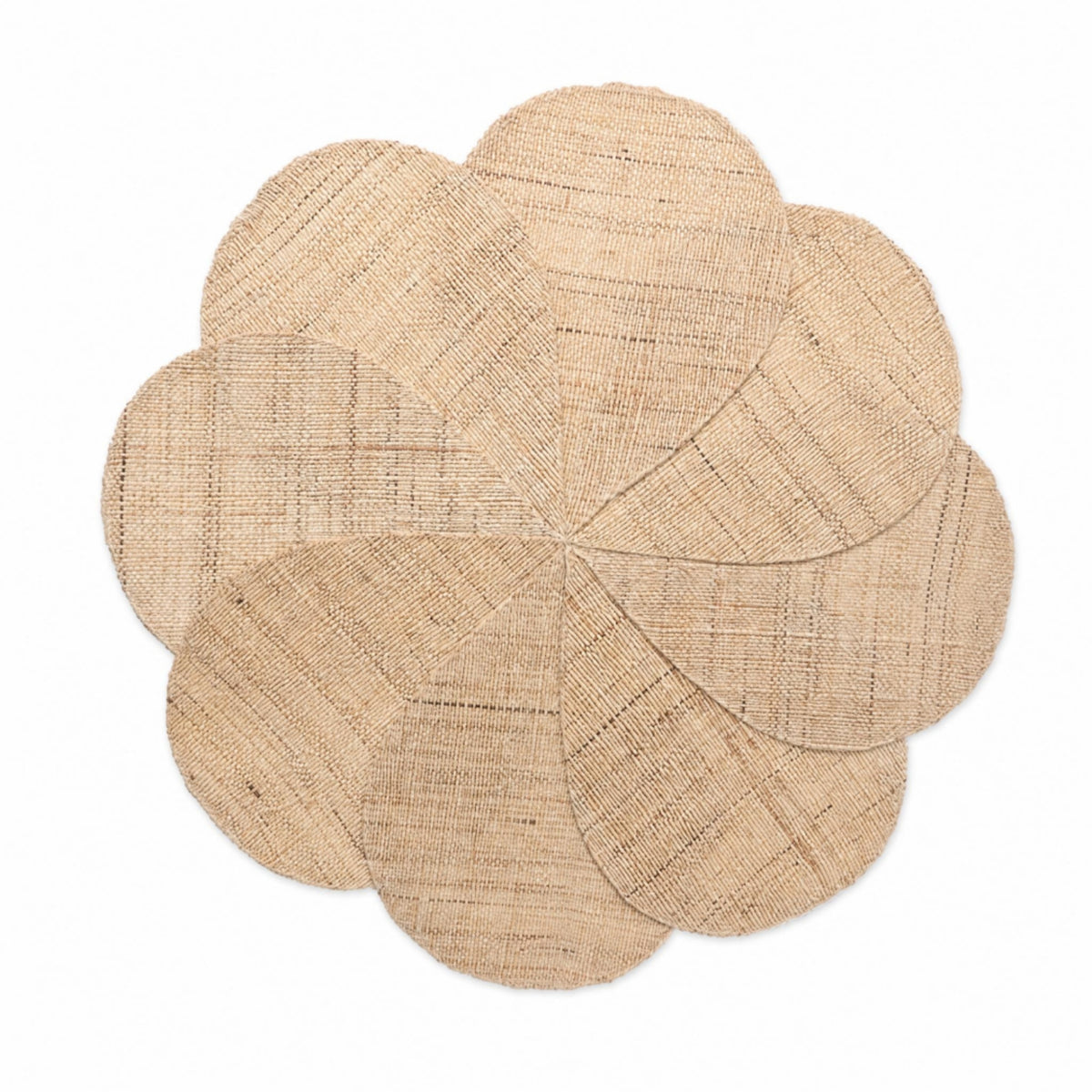 Round Flower Placemat Ramie Fiber Flower Placemat Natural Beige