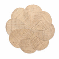 Round Flower Placemat Ramie Fiber Flower Placemat Natural Beige