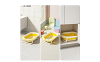 Baby Bathtub with Folding Stand Elevated Infant Tub 2-in-1 for Nursery, Newborns