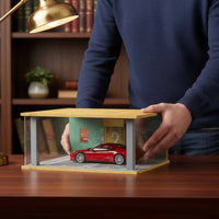 1:18 Car Display Box Wooden Structure Model Garage Scene Solid Wood 1:18 Car Display Case for Collectors