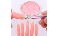 5 Pieces Silicone Practice Finger Flexible Manicure Finger with Hollow Base Manicure Training Tool Lifelike Lightweight