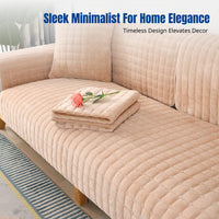 Plush Sofa Cover, Flannel Non-Slip Sofa Pad, Minimalist Modern Full Wrap Sofa Protector for Winter