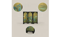 Tabletop Folding Screen Oriental Tabletop Divider Elegant Decorative Ornament for Study, Office, Bookshelf