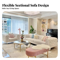 Button-Tufted Straight Sofa Small Space suitable for Button-Tufted Settee Luxury Inspired Design Couch for two people, Adults, Living Room, Bedroom, Entryway
