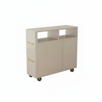 Space-Saving Slim Gap Cabinet Modern Minimalist aesthetic Mobile End Table Movable with casters Household Furniture 360° Mobility for Apartment Dwellers, Homeowners, Students, Living Room, Tight Spaces, Home Office, Bathroom