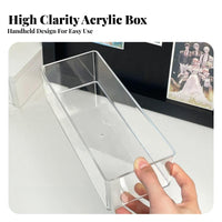 Acrylic Pin Storage Box Transparent Clear Display Case Versatile Dustproof Collectible Box for Collectors, Hobbyists, Bedroom, Office, Bookshelf