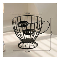 Coffee Pod Holder with Handle Compact Coffee Pod Holder Coffee Capsule Organizer Wide Mouth Wire Basket with Handle Sturdy