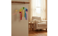Hanging Wind Chime Colorful Suncatcher Decorative Hanging Ornament with Cord for Wall