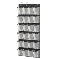 24 Pockets over-the-Door Shoe Organizer Reinforced Edging Door Hanging Pocket Organizer Lightweight Hanging Shoe Storage Soft-Sided