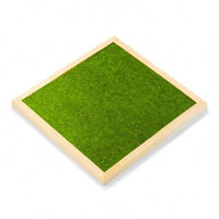 Wooden Base with Grass Wood Miniature Display Base Layered Wooden Scenery Tray for Hobbyists
