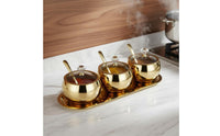 Stainless Steel Seasoning Container Set Dishwasher Safe Kitchen Countertop Seasoning Organizer for Dining Table