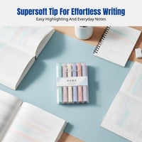 Pastel Double Tip Highlighter Set, Soft Color Marker Pen, Student Note Emphasis, Boxed
