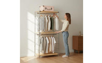 Large Capacity Accessible Closet System Adjustable Shelves Multi-Layer Storage Shelf Heavy Duty Clothing Organizer Easy Assembly for Bedroom, Entryway