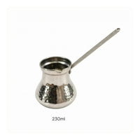 Small Pouring Spout Hammered Metal Coffee Pot Flared Body Hand-Hammered Coffee Pot Reflective Drinkware Silver-Colored for Tea Serving