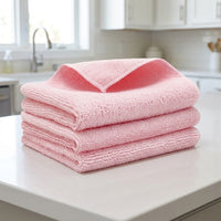 Interlock Knit Microfibre Cloth and Cleaning Cloths, 30cm x 30cm Microfibre Cloth, High Absorbency Knitted Wiping Cloth for Dishes and Furniture