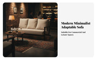 Comfortable Cushions Wooden Frame Sofa and Table Set Modern Design Commercial Furniture Stable Structure Lounge Seating Modular Arrangement for Cafe Owners, Restaurant Managers, Interior Designers, Coffee Shop, Tea House, Office Reception, Waiting Room