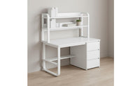 Study Desk with Storage Shelves Multi-Functional Desk with Bookshelf Space-Saving Computer Workstation for Students, Bedroom