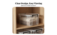 Clear Plastic Storage Box See-Through Sturdy Plastic Storage Bin Stackable Organizer Box Rounded Corners for Bedroom, Playroom