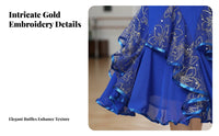 Flowing Design Big Swing Latin Skirt Soft Material Medium-Length Ballroom Skirt Lightweight Breathable for Women, Dancers, Performers, Themed Parties